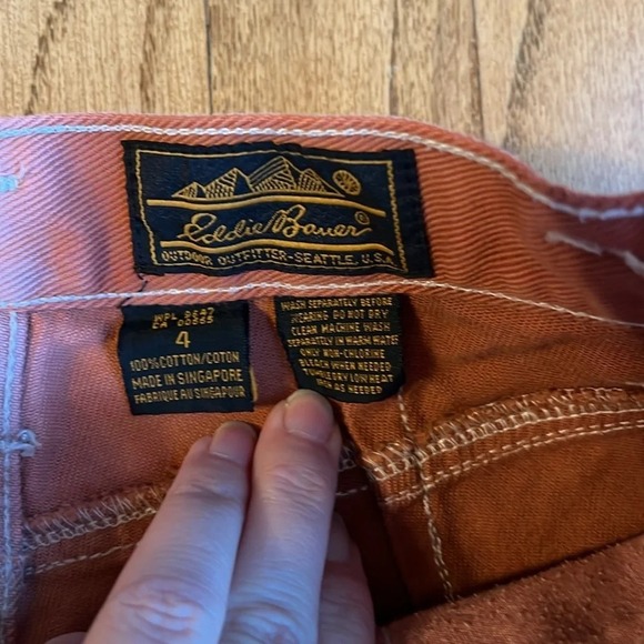 VTG Eddie Bauer two tone jeans pink women size 4 high waist pleated tye dyed - Picture 4 of 12